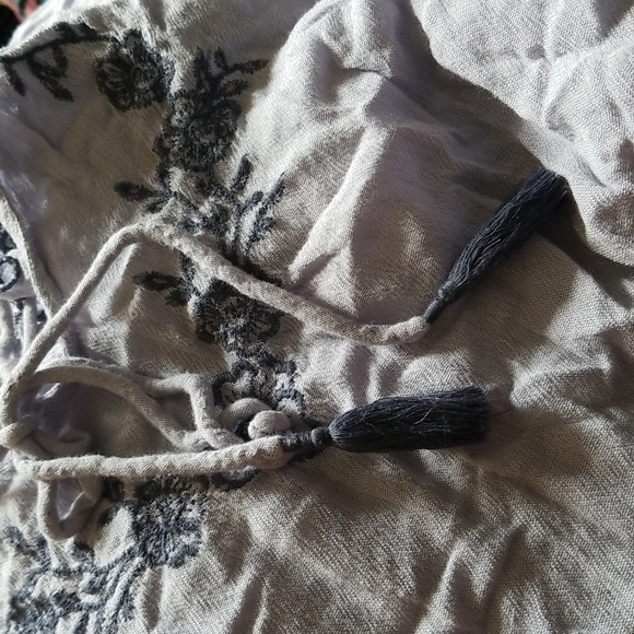 Free People embroidered blue top - Picture 4 of 6